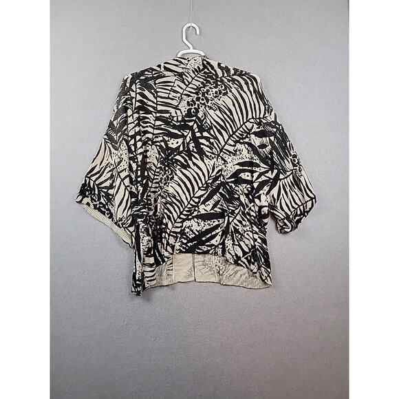 Coldwater Creek Black Ivory Knit Dolman Sleeve Button Up Sweater Women's Plus 3X - Picture 7 of 13